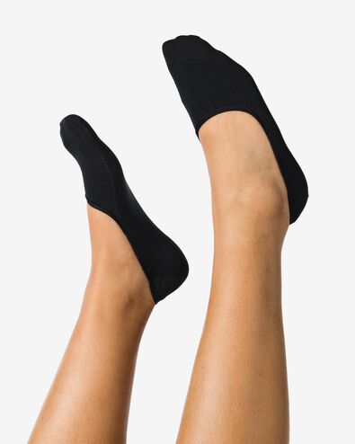 dames sneakersokken met bamboe - 2 paar zwart zwart - 1000018885 - HEMA