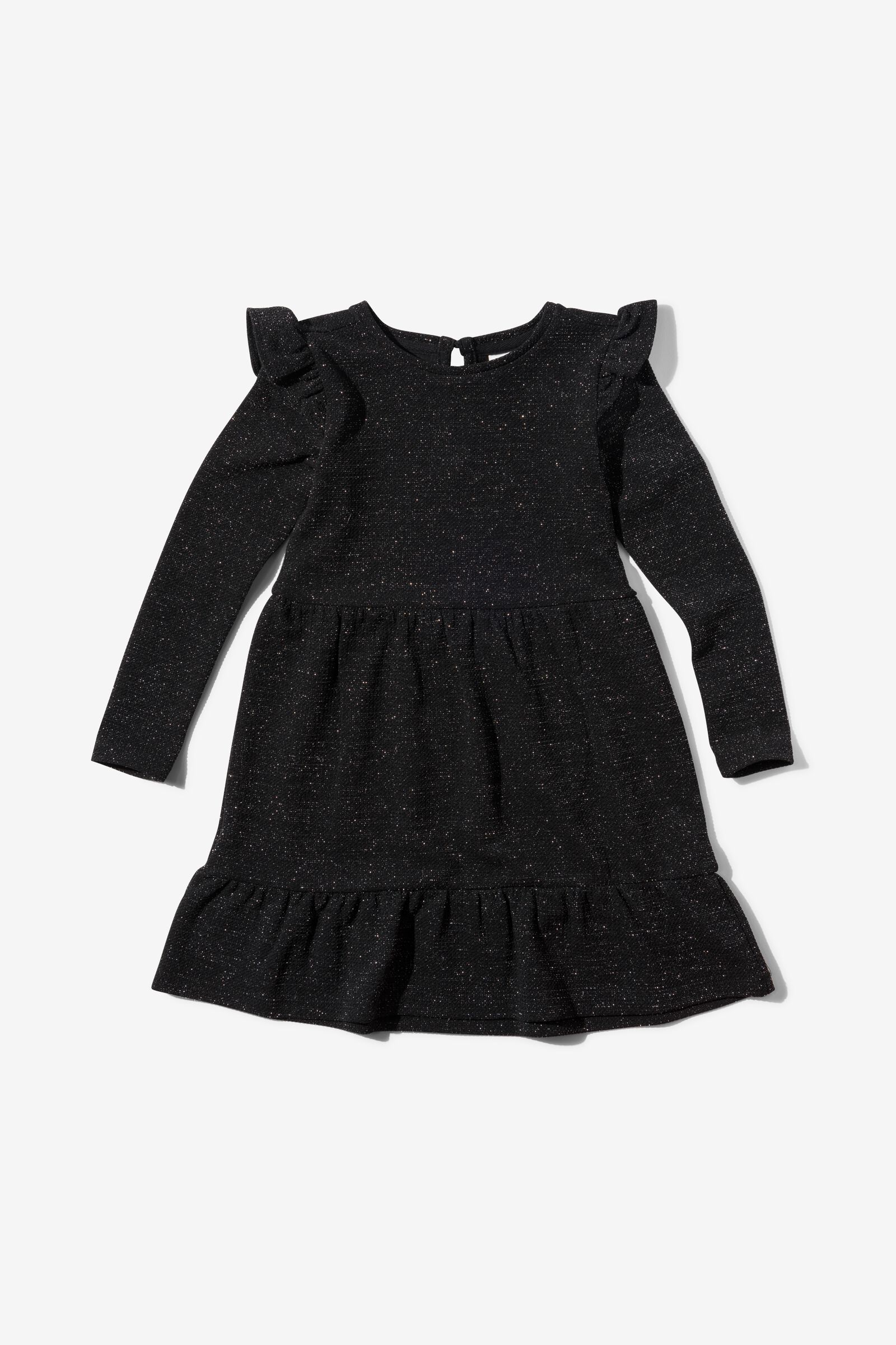 kinder jurk met glitters zwart - 1000029327 - HEMA