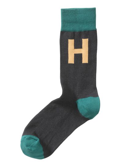 alphabet sokken maat 43/46 grijs - 1000016227 - HEMA