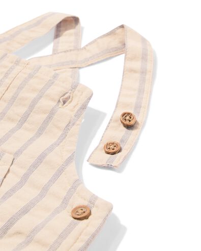 newborn tuinbroek strepen ecru ecru - 33418420ECRU - HEMA