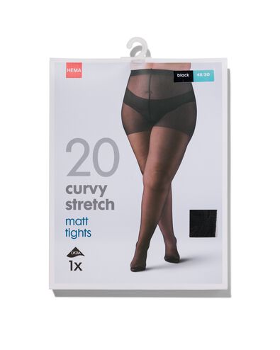 panty curvy stretch 20 denier zwart zwart - 1000021485 - HEMA
