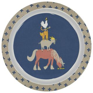 Ontbijtbord Ø 21.5 Melamine Dieren (blauw)