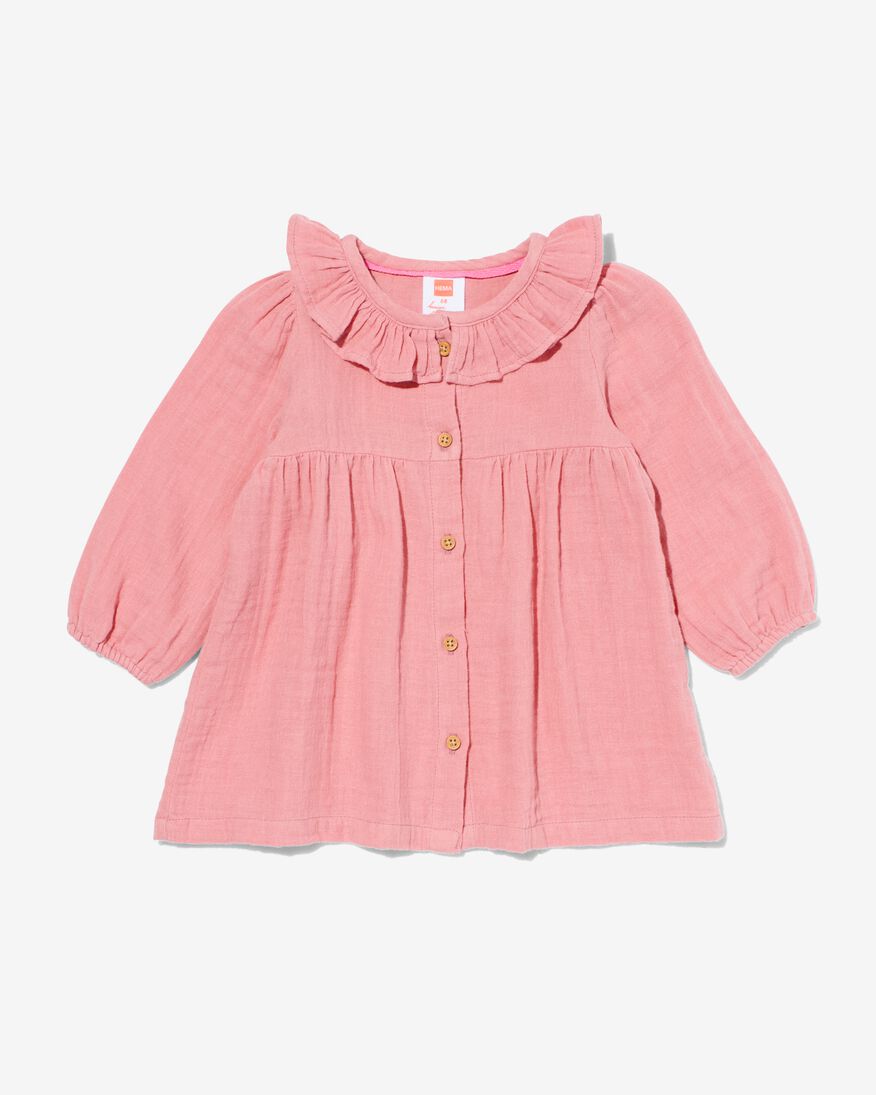 baby jurk mousseline  roze roze - 33089930PINK - HEMA