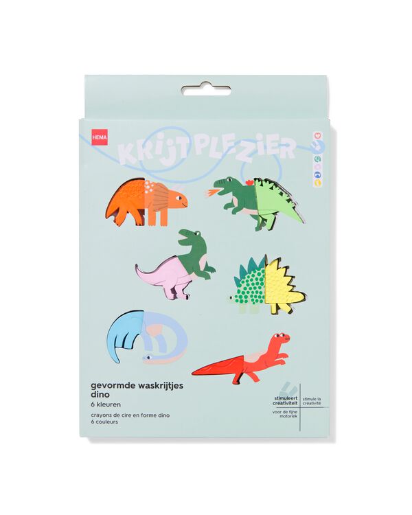 gevormde waskrijtjes dino - 6 stuks - 15900234 - HEMA