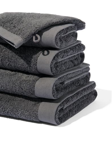 handdoek - 60 x 110 cm - hotel extra zacht - donkergrijs uni donkergrijs handdoek 60 x 110 - 5220032 - HEMA