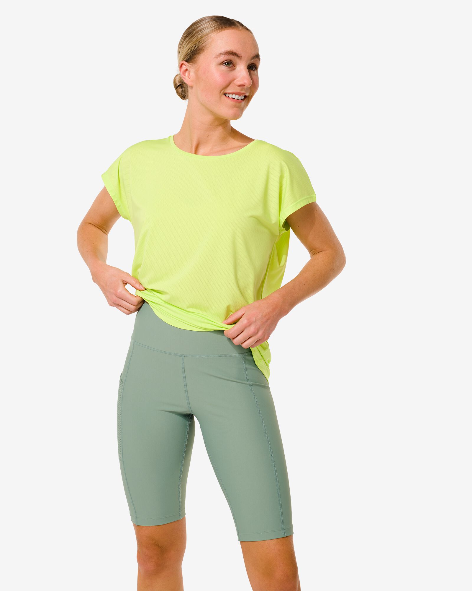 dames sportlegging kort groen groen - 1000030591 - HEMA
