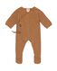 newborn overslag jumpsuit gebreid bruin 74 - 33472315 - HEMA