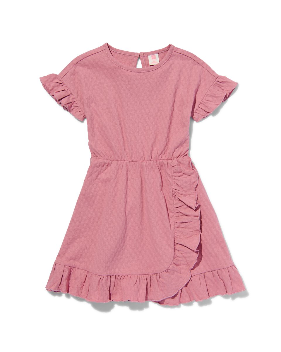 kinder jurk met ruffles roze roze - 1000031422 - HEMA