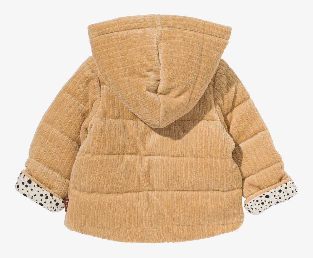 dichters Verspreiding Uitwisseling newborn jas met capuchon velours rib zand - HEMA