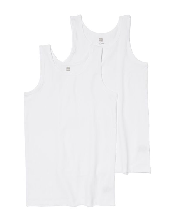 kinder hemden basic stretch katoen - 2 stuks wit wit - 19280990WHITE - HEMA