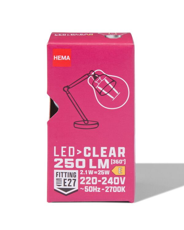 led kogel clear E27 2.1W 250lm - 20070048 - HEMA