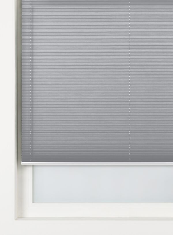 plisse enkel structuur lichtdoorlatend grijs grijs - 1000031744 - HEMA