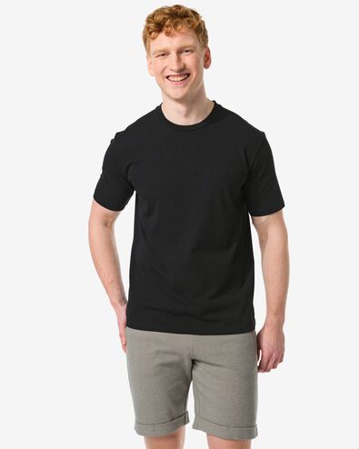 heren t-shirt relaxed fit donkergrijs XL - 2115437 - HEMA
