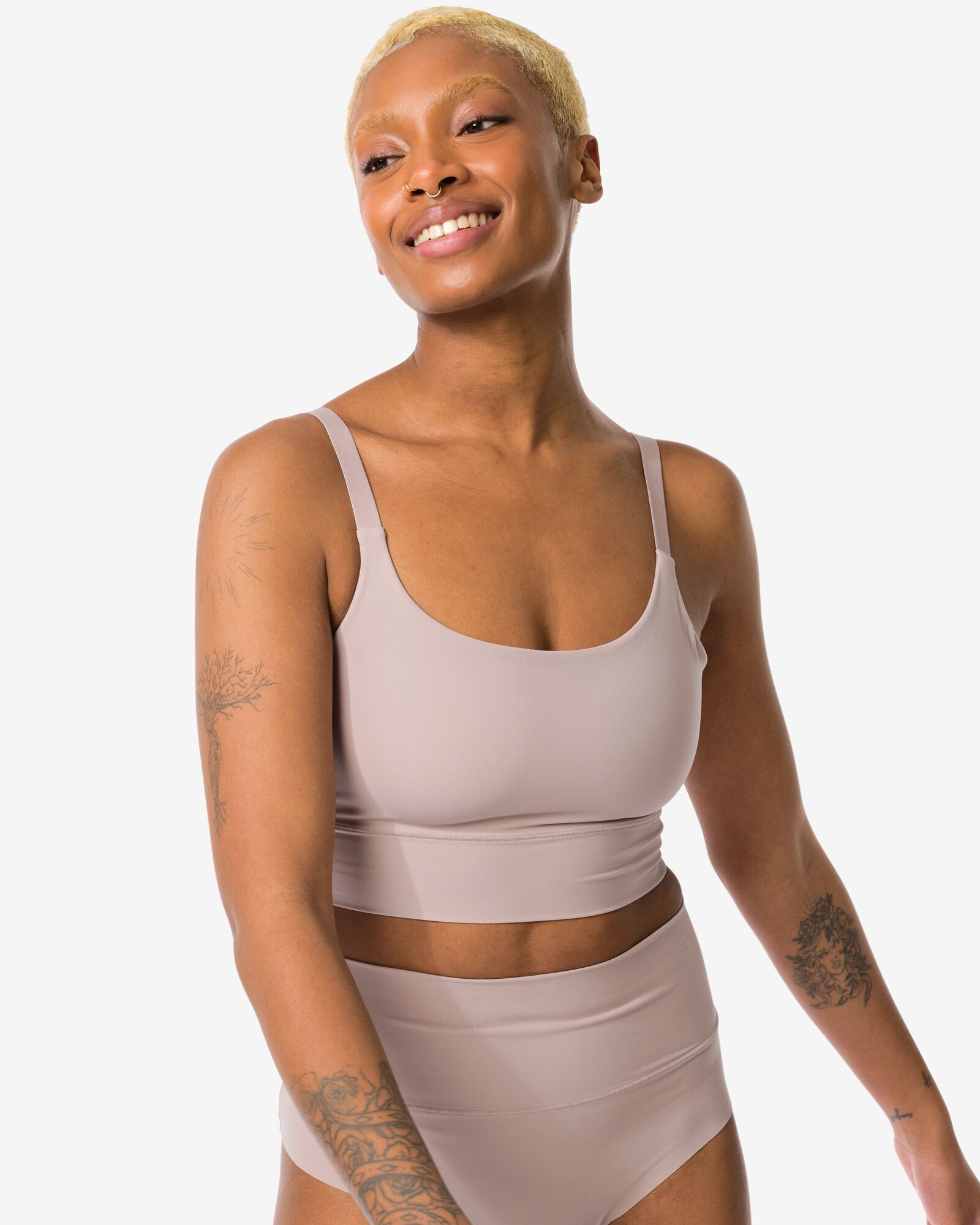 niet voorgevormde top zonder beugel ultimate comfort beige - 21860610BEIGE - HEMA