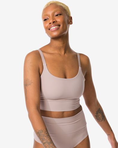 niet voorgevormde top zonder beugel ultimate comfort beige - 21860610BEIGE - HEMA