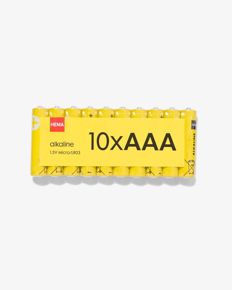 AAA alkaline batterijen - 10 stuks - 41290256 - HEMA