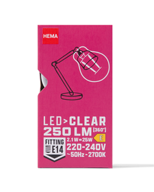 led kogel clear E14 2.1W 250lm - 20070051 - HEMA