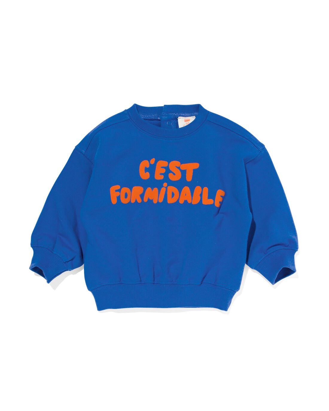 Image of HEMA Baby Sweater &apos;c&apos;est Formidable&apos; Kobaltblauw (kobaltblauw)