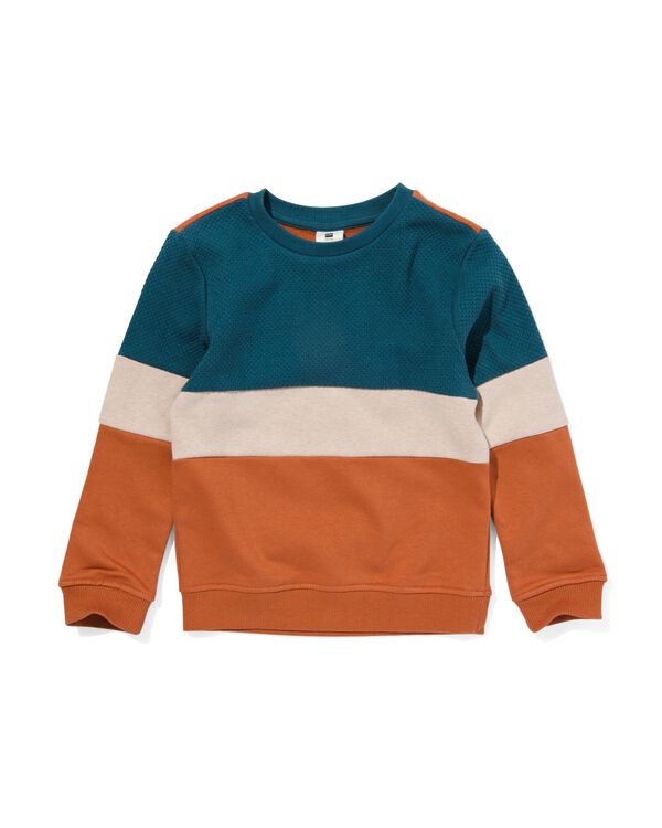 kinder sweater met kleurblokken bruin bruin - 30762910BROWN - HEMA