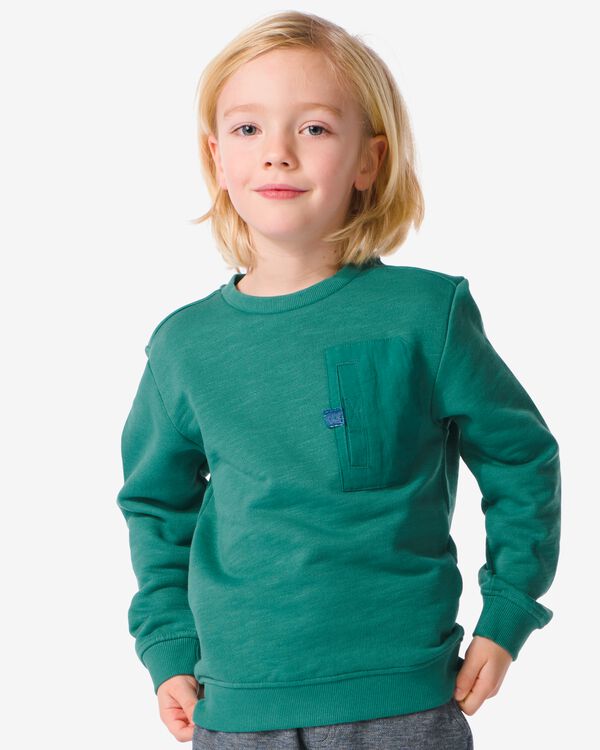 kindersweater met borstvakje blauw blauw - 30778123BLUE - HEMA