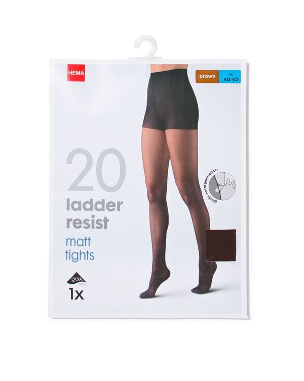 panty anti-ladder 20 denier bruin bruin - 4060125BROWN - HEMA