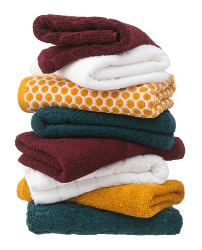 handdoek - 50 x 100 - zware kwaliteit - okergeel gestipt okergeel handdoek 50 x 100 - 5220026 - HEMA