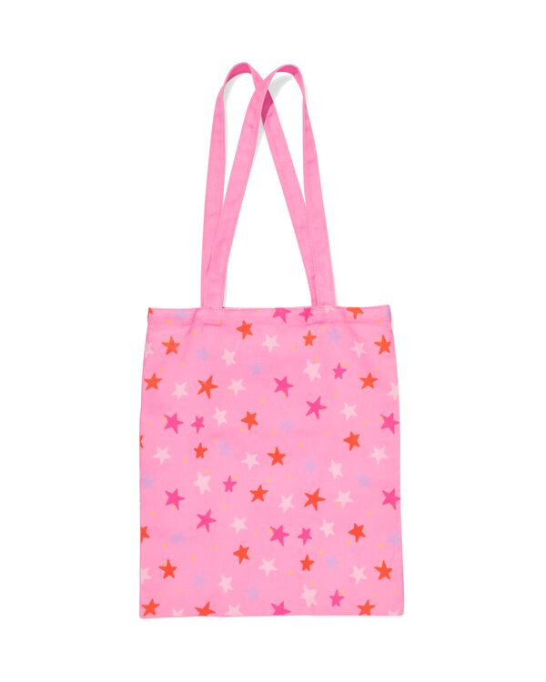 canvas tas 42x36cm sterren roze - 14540283 - HEMA