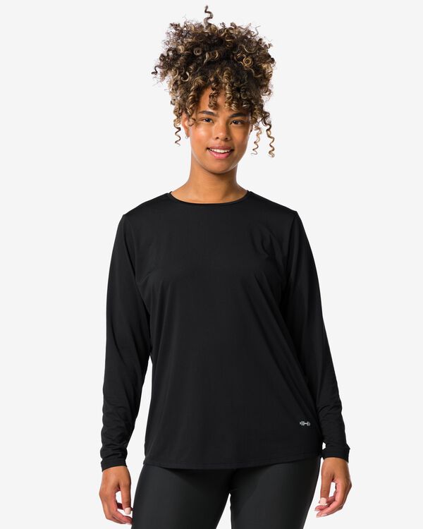 dames sportshirt zwart zwart - 36080002BLACK - HEMA