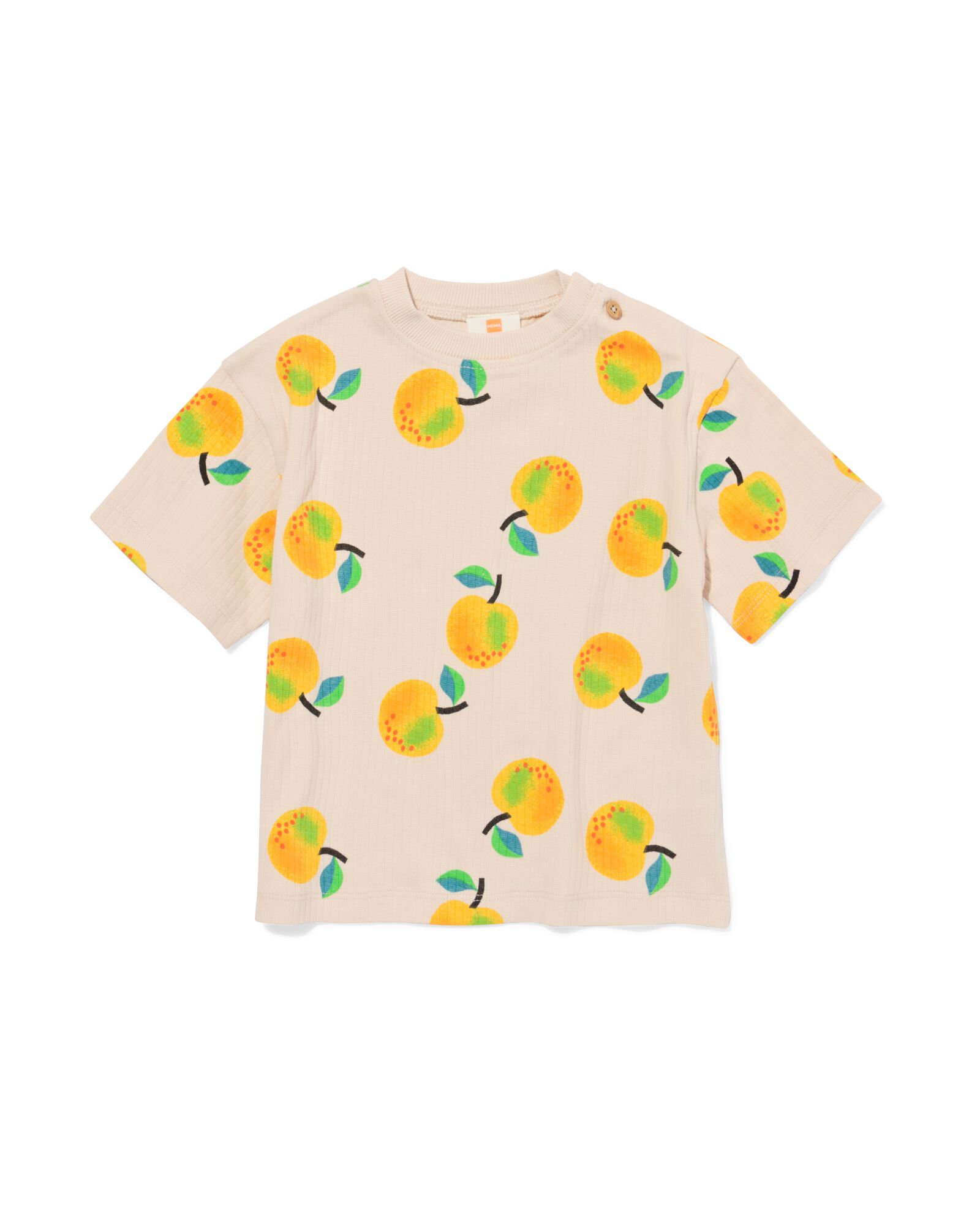 baby T-shirt rib  ecru ecru - 33155670ECRU - HEMA