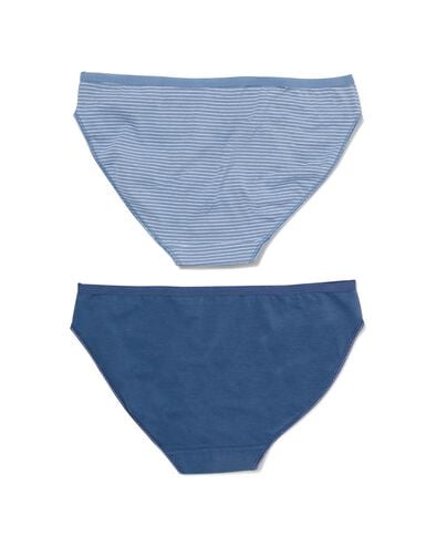dames slips stretch katoen - 2 stuks blauw XL - 19620928 - HEMA