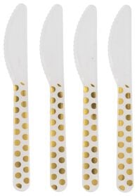 plastic messen herbruikbaar - gouden stippen - 4 stuks - 14200397 - HEMA
