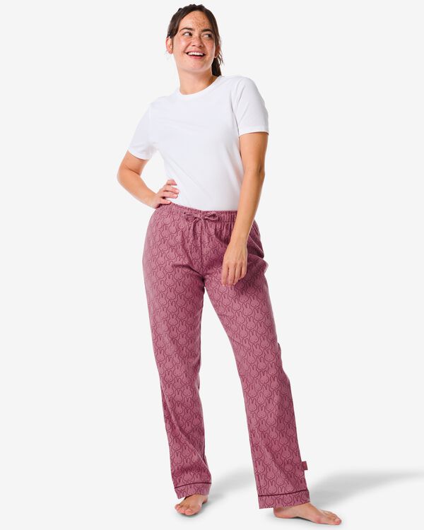 nijntje damespyjamabroek flanel rood rood - 23489990RED - HEMA