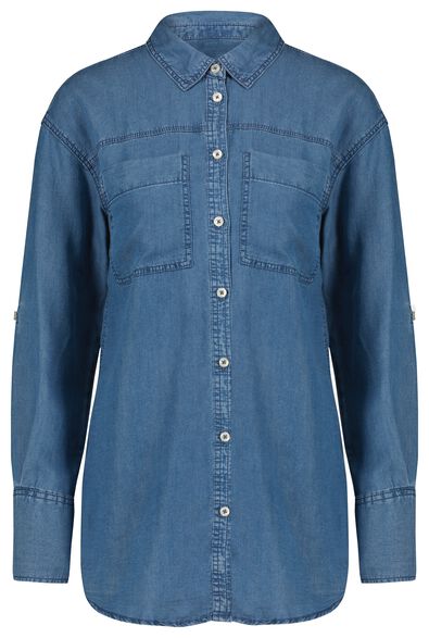 dames blouse Ilana blauw XL - 36230774 - HEMA