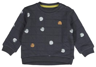 baby sweater gevoerd stip donkergrijs - 1000021387 - HEMA