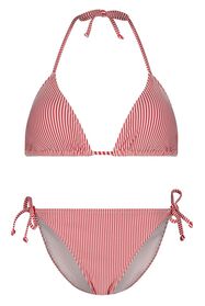 dames triangel bikini - seersucker rood rood - 1000027482 - HEMA