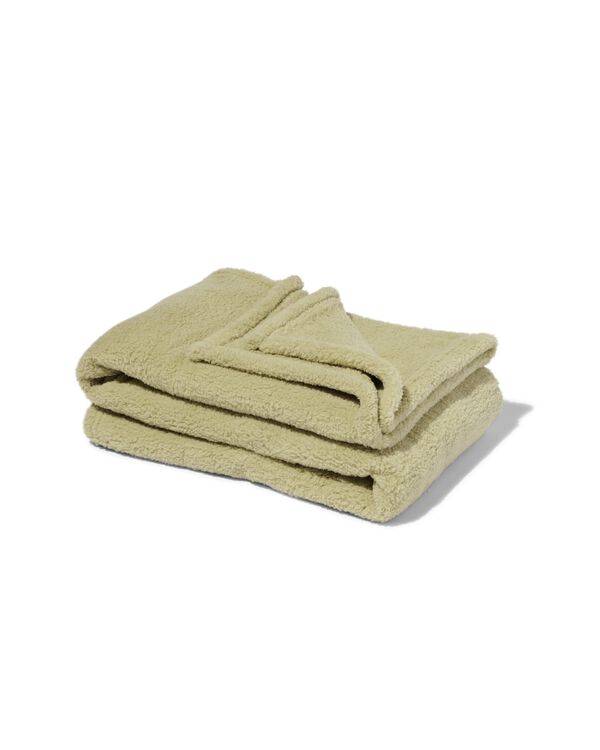 woonplaid teddy 130x150 groen - 7323060 - HEMA