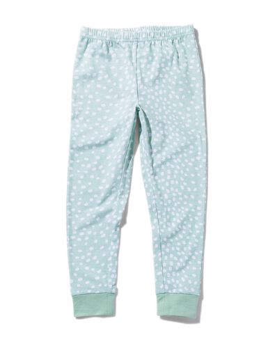 kinder pyjama fleece/katoen luiaard lichtgroen 122/128 - 23050065 - HEMA