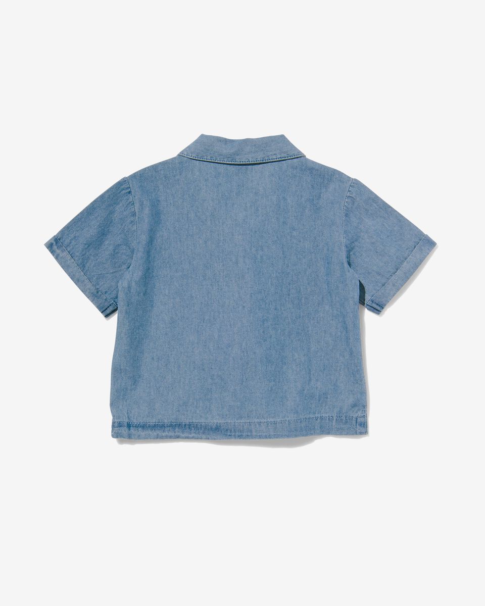 baby denim overhemd blauw blauw - 1000030993 - HEMA