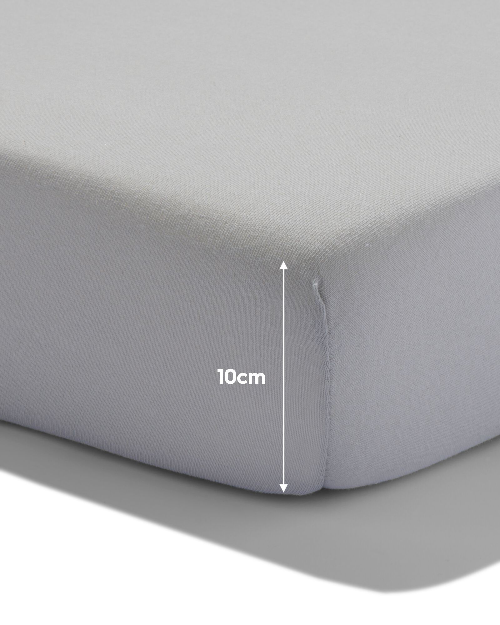 topper hoeslaken jersey 160x200 lichtgrijs - 5190118 - HEMA