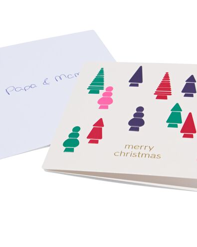 kerstkaarten met kerstprint  - 5 stuks - 25300063 - HEMA