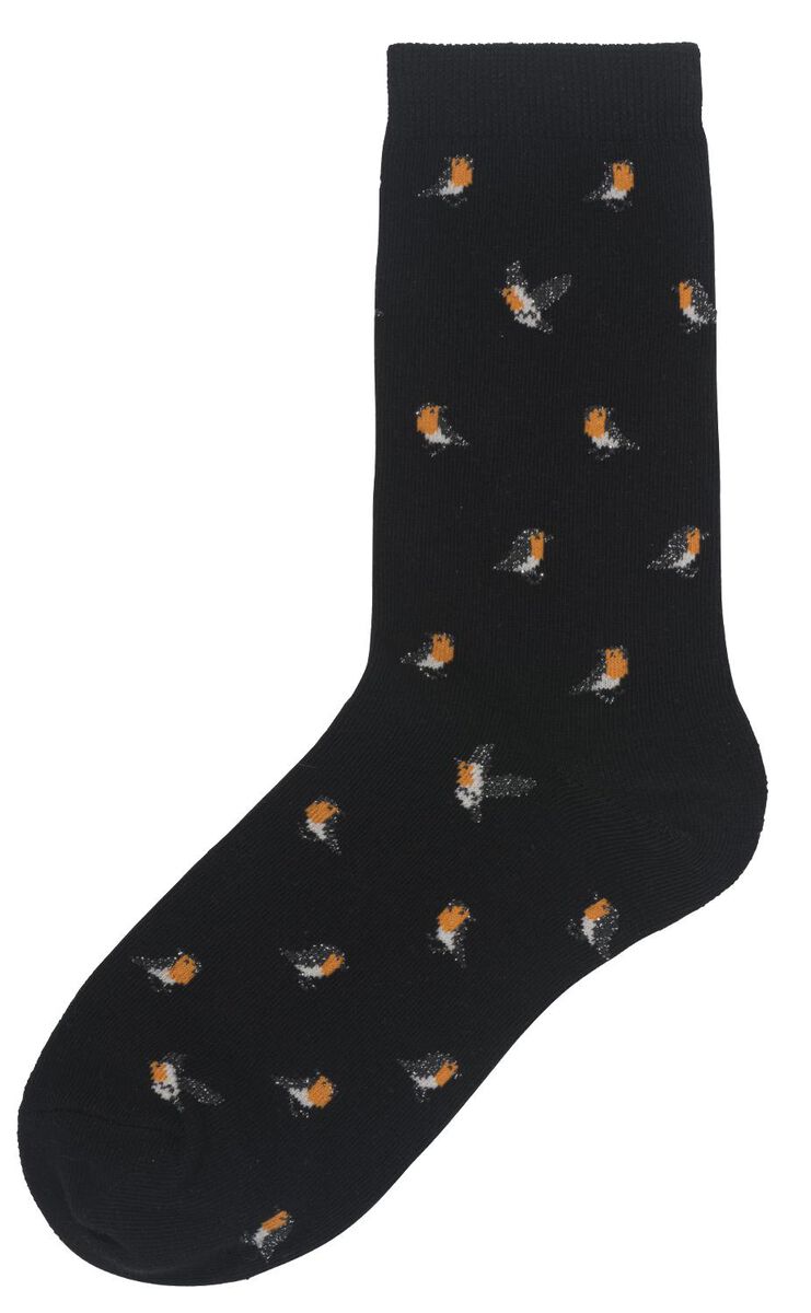 dames sokken met katoen en glitters - 2 paar zwart zwart - 1000028904 - HEMA