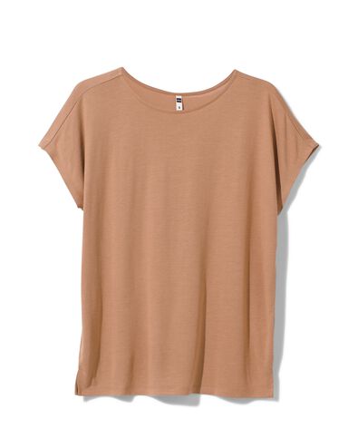 dames t-shirt Amelie met bamboe bruin bruin - 1000031280 - HEMA