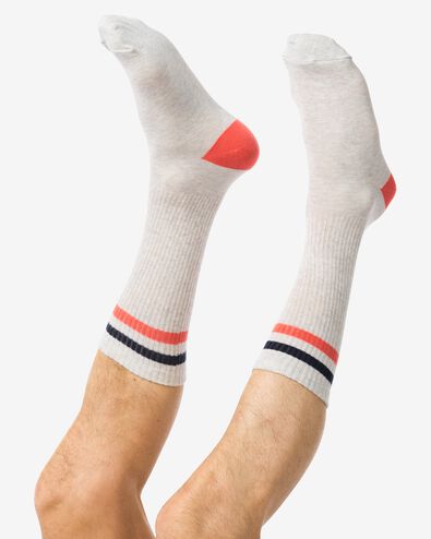 heren sokken met katoen sportief grijsmelange - 4102635GREYMELANGE - HEMA