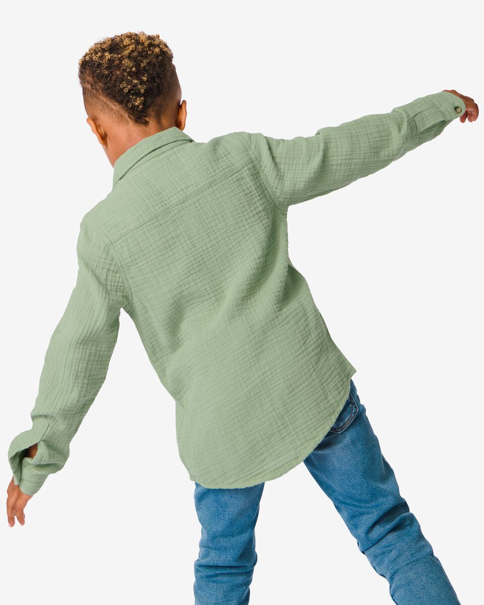kinder overhemd mousseline groen groen - 1000032250 - HEMA