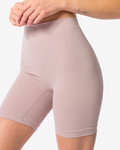 licht corrigerende biker bamboe hoge taille beige S - 21580121 - HEMA