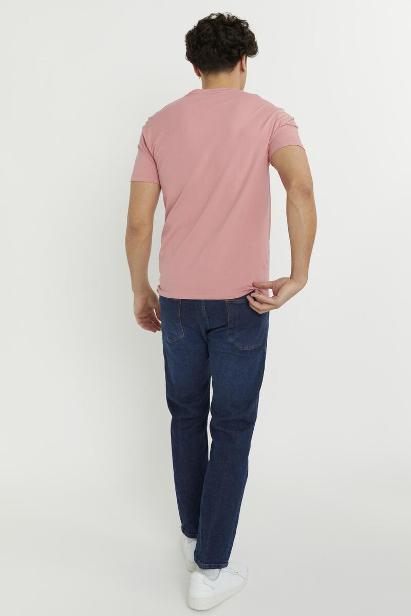 heren t-shirt regular fit o-hals roze roze - 1000027304 - HEMA