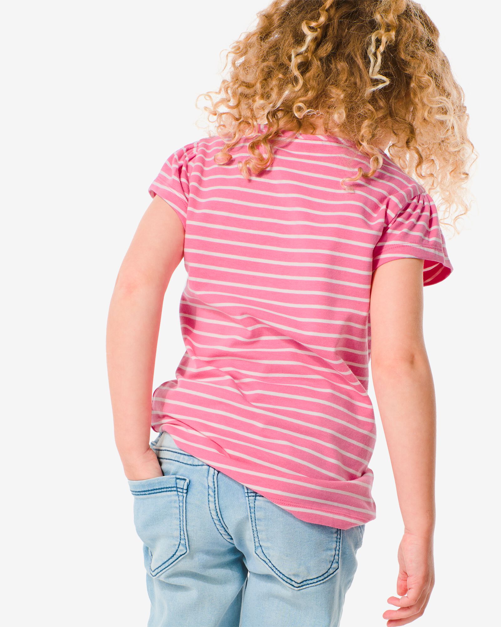 kinder t-shirt met strepen roze 134/140 - 30896968 - HEMA