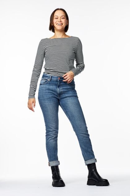 dames t-shirt boothals zwart zwart - 1000025540 - HEMA