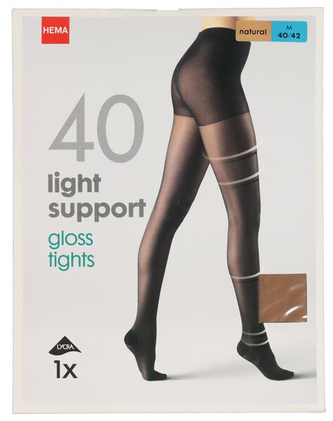 light support gloss panty 40 denier naturel naturel - 1000000944 - HEMA