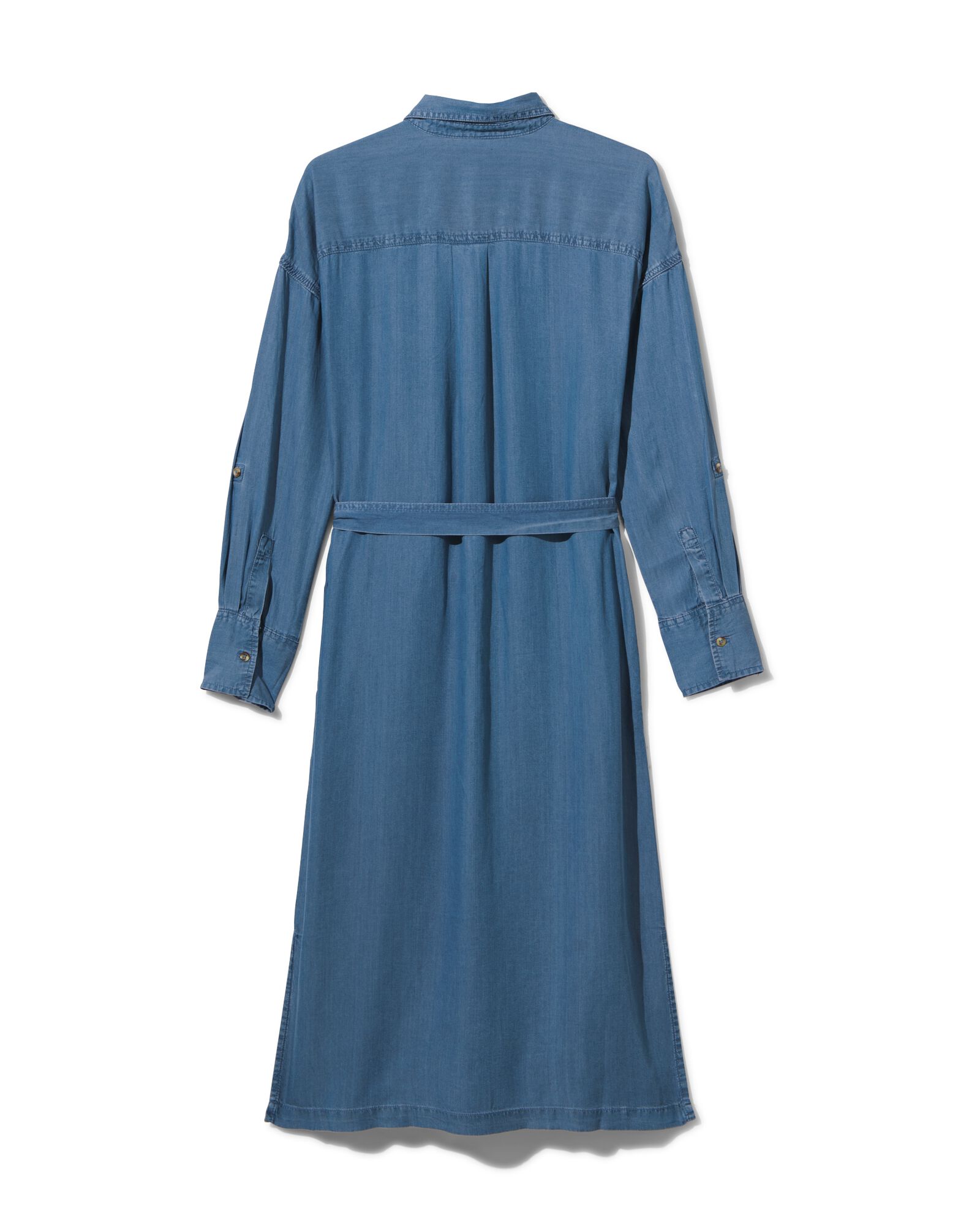dames jurk Lacey lang middenblauw XL - 36249239 - HEMA